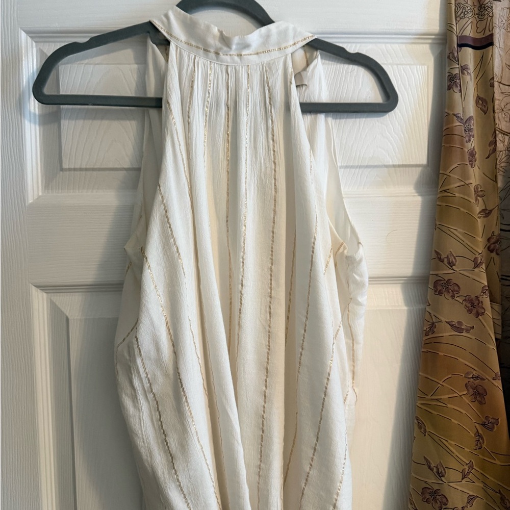 LOFT Cream Blouse with Subtle Details